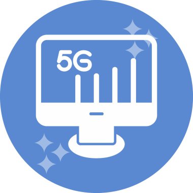 5G Monitör. Web simgesi basit illüstrasyon          