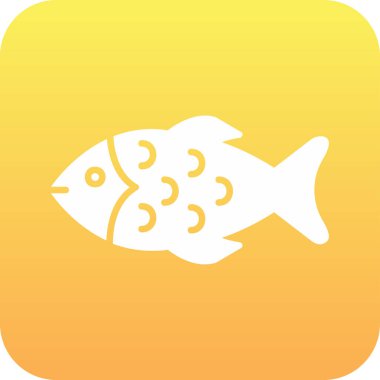 Balık. Web simgesi vektör illüstrasyonu 