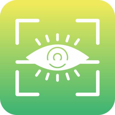 Göz Tarama Ağı simgesi, vektör illüstrasyonu. Tarama çerçevesi vektör ana hatları işaretli dijital göz