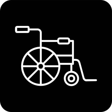 Tekerlekli sandalye web simgesinin vektör çizimi
