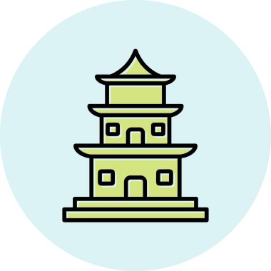 Tapınak binası Web simgesi basit illüstrasyon