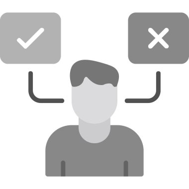 Karar İşaretleyici simgesi, vektör illüstrasyonu  