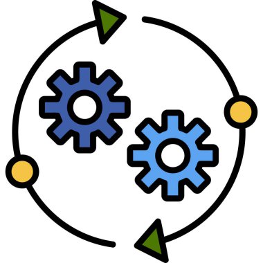 İlerleyin, vitesler. Web simgesi basit illüstrasyon