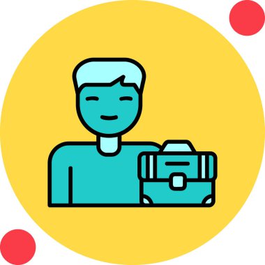 Erkek çalışan simgesi, vektör illüstrasyonu basit tasarım