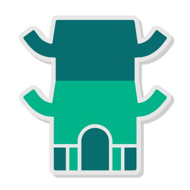 Dojo binası simgesi, vektör illüstrasyonu basit tasarım