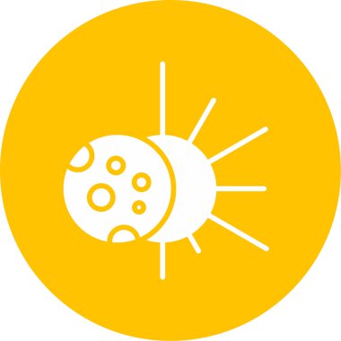 Güneş tutulması simgesi, vektör illüstrasyonu   