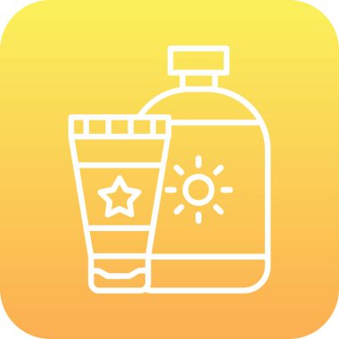 Güneş kremi modern simgesinin vektör illüstrasyonu               