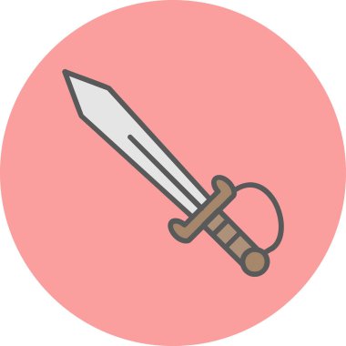 kılıç simgesi, vektör illüstrasyonu basit tasarım