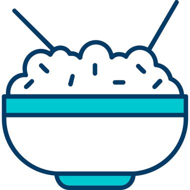 Pirinç kasesi. Web simgesi basit illüstrasyon            