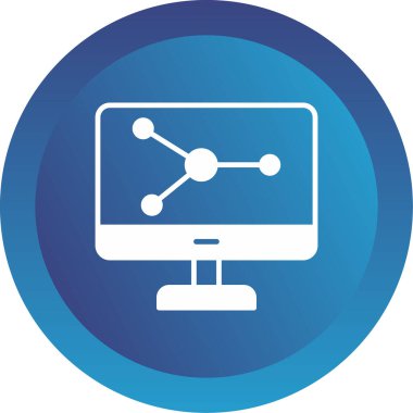 Bilgisayar Simülasyonu simgesi, vektör illüstrasyonu basit tasarım