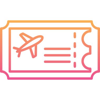 Uçak Bilet simge vektör çizim