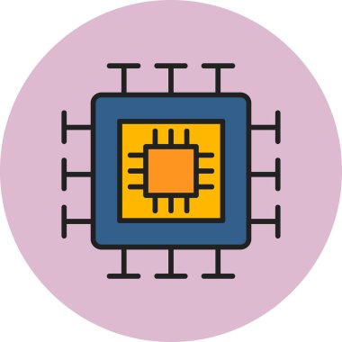 İşlemci. Web simgesi basit tasarım 