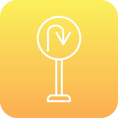 U Dönüş simgesi vektör illüstrasyonu         