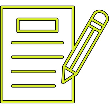 kalem ile doküman. Web simgesi basit illüstrasyon