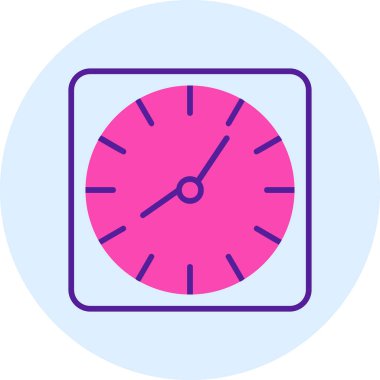 Duvar saati. Web simgesi basit illüstrasyon