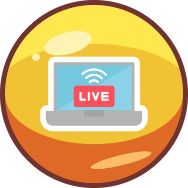 canlı yayın simgesi, vektör illüstrasyonu basit tasarım