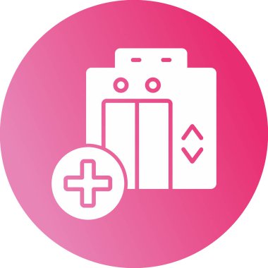 Hastane binası simgesi, vektör illüstrasyonu basit tasarım