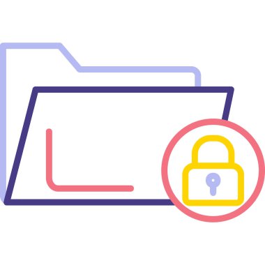 Dizin kilidi simgesi, basit illüstrasyon