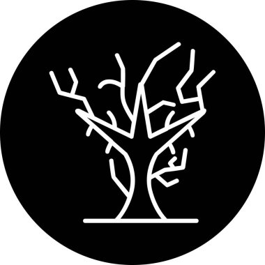 Kuru Ağaç ikonu, vektör illüstrasyonu