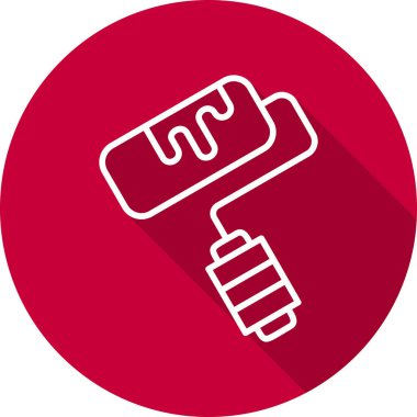  Boya silindiri. Web simgesi basit illüstrasyon