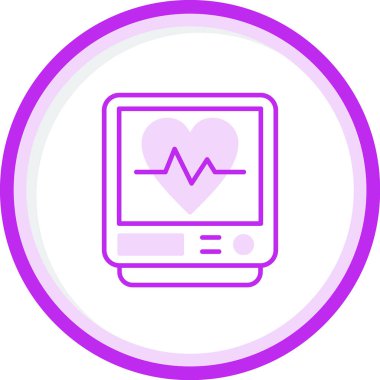 Ekranda kalp atış hızı simgesi olan akıllı aygıt, vektör, beyaz arkaplanda izole. Görüntü.