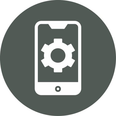 Mobil Ayarlar web simgesi, vektör illüstrasyonu 