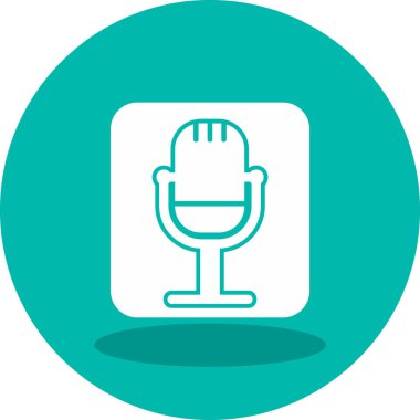 Retro mikrofon simgesi, vektör çizim  