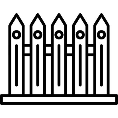 çit web simgesi, vektör çizim