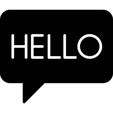 Merhaba konuşma balonu simgesi, vektör illüstrasyonu 