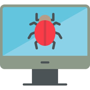 bilgisayar virüsü simgesi, vektör illüstrasyonu basit tasarım