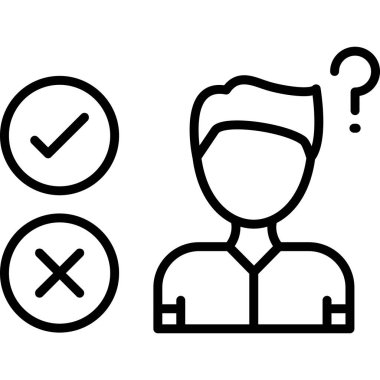 Quiz web simgesi, vektör illüstrasyonu