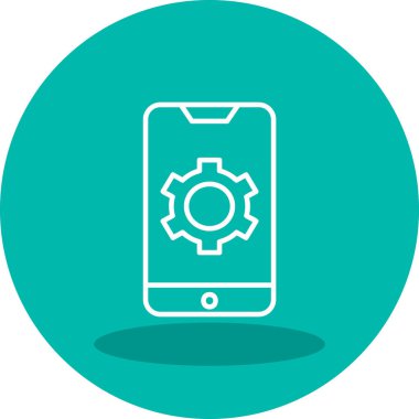 Mobil Ayarlar web simgesi, vektör illüstrasyonu 