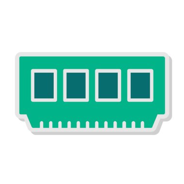 bilgisayar bellek simgesi, vektör illüstrasyonu basit tasarım