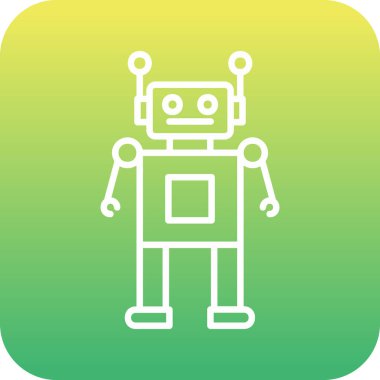 robot. Web simgesi basit illüstrasyon 
