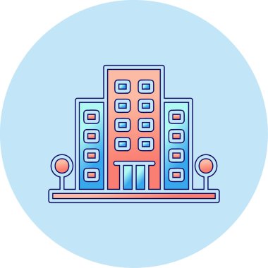Office Building web simgesi, vektör illüstrasyonu
