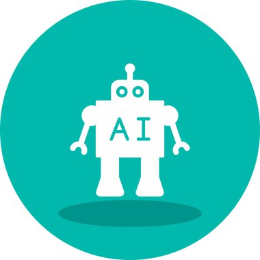 Ai Robot Web simgesi, vektör illüstrasyonu 