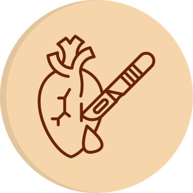 Kalp cerrahisi simgesi, vektör çizimi basit tasarım