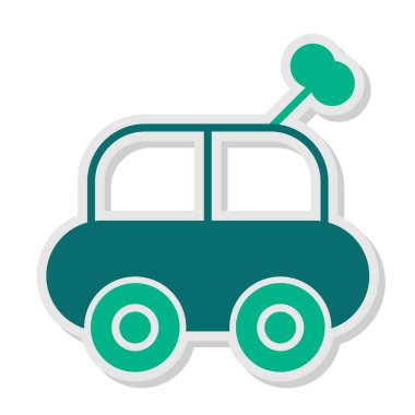 Araba oyuncağı. Web simgesi basit illüstrasyon