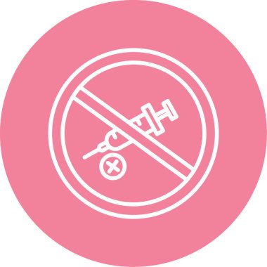 Uyuşturucu ikonu yok. Web simgesi vektör illüstrasyonu