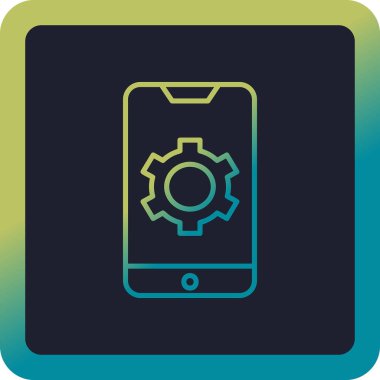 Mobil Ayarlar web simgesi, vektör illüstrasyonu 