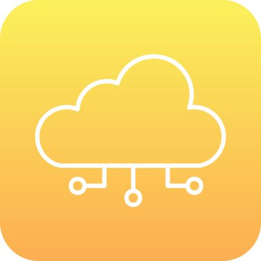 bulut hesaplama web simgesi vektör illüstrasyonu 