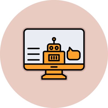 - Asistanım. Web simgesi basit illüstrasyon