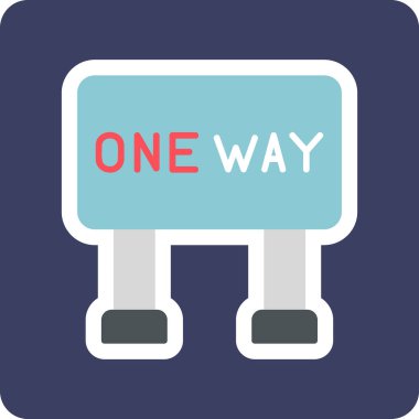 Tek Yol İşaret Ağı simgesi, vektör illüstrasyonu