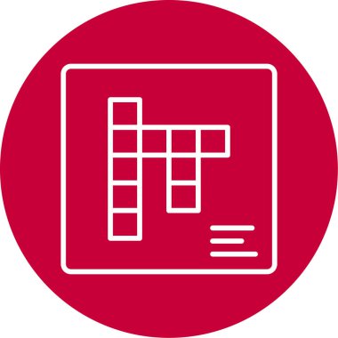 Çapraz Bulmaca modern simgesinin vektör çizimi       