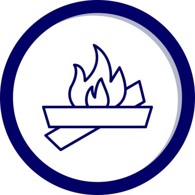 şenlik ateşi simgesi, ağ basit illüstrasyon