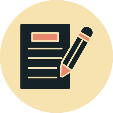 kalem ile doküman. Web simgesi basit illüstrasyon