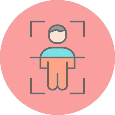 Vücut Tarama Web simgesi, vektör illüstrasyonu