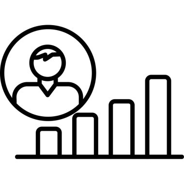 grafik vektör ince çizgi simgesi. İş Yönetimi kavramı