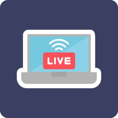 canlı yayın simgesi, vektör illüstrasyonu basit tasarım