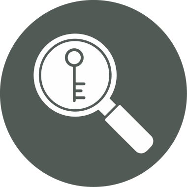 Anahtarlı büyüteç, vektör illüstrasyonu basit tasarım